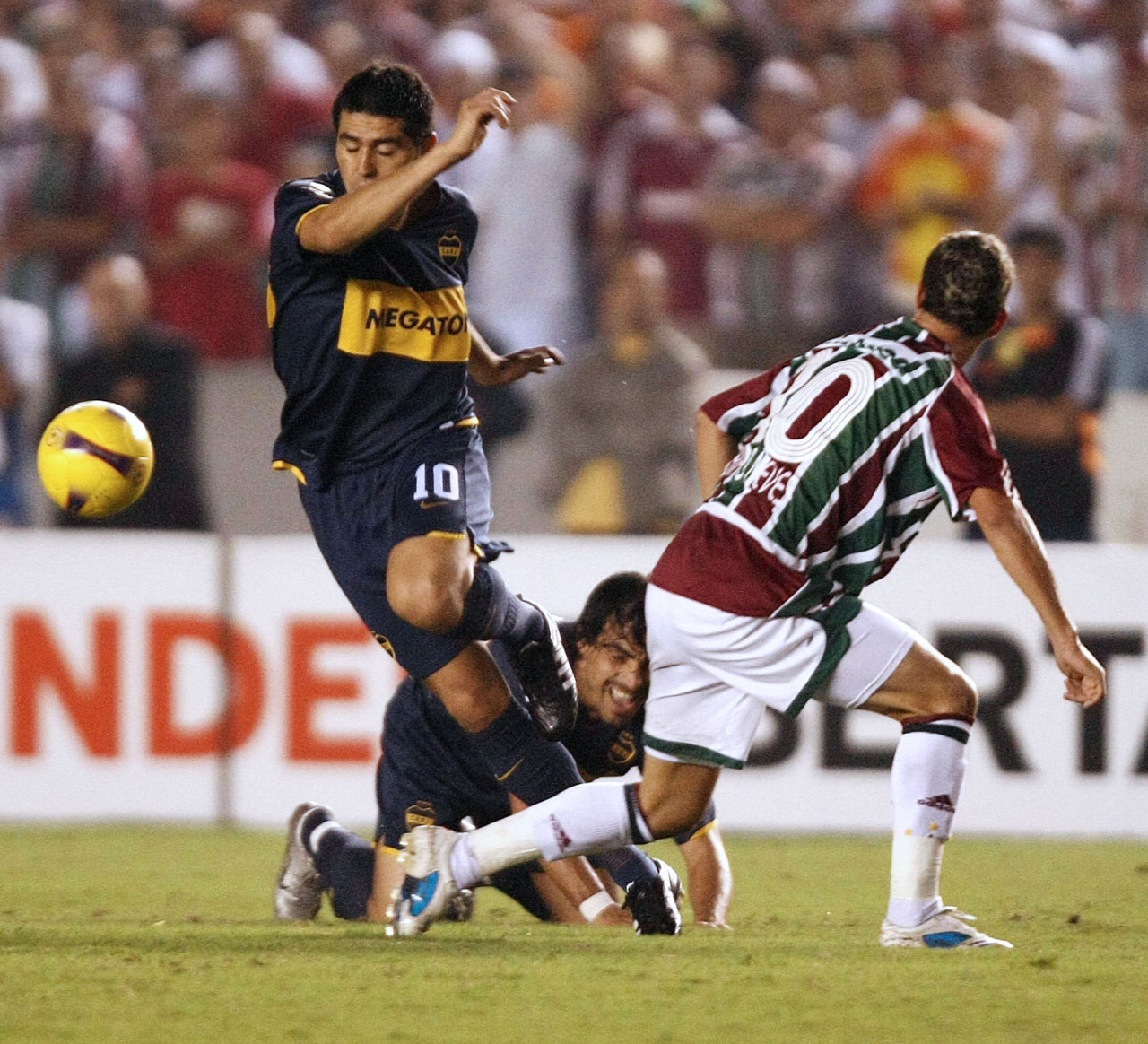 Fluminense eliminó a Boca en la semifinal de la Copa Libertadores 2008. Foto: NA.